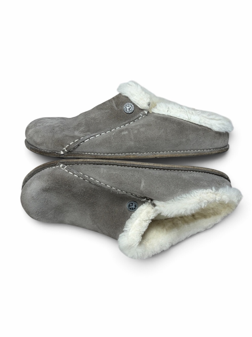 Birkenstock Zermatt Shearling Suede Clogs Gray Size 41 Regular